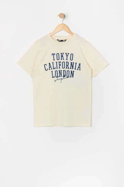 T-shirt à imprimé Tokyo California London pour garçon