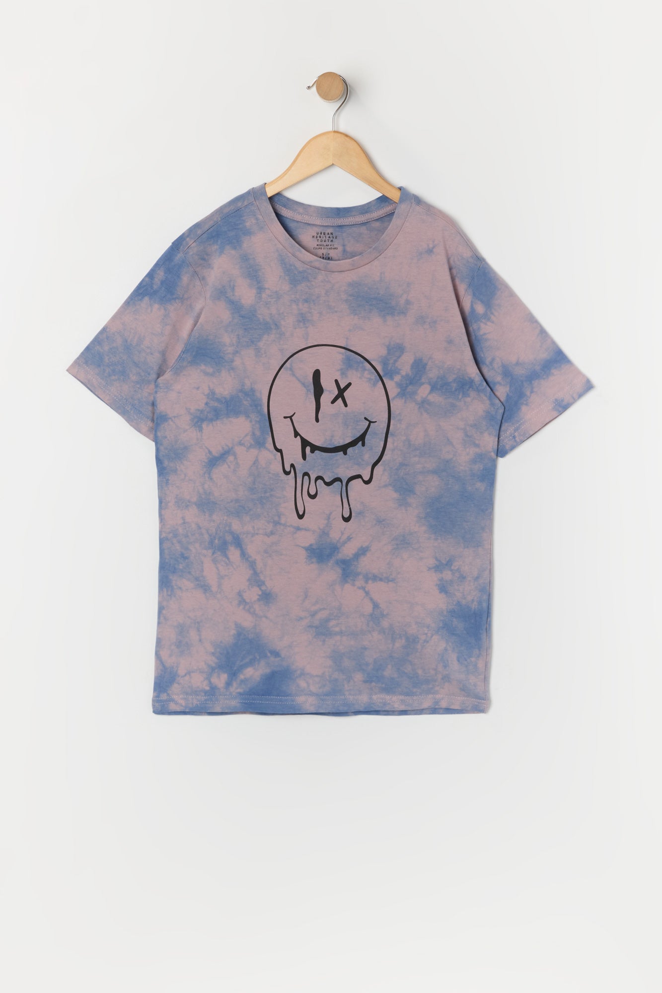 Boys Dripping Smiley Graphic Tie Dye T-Shirt