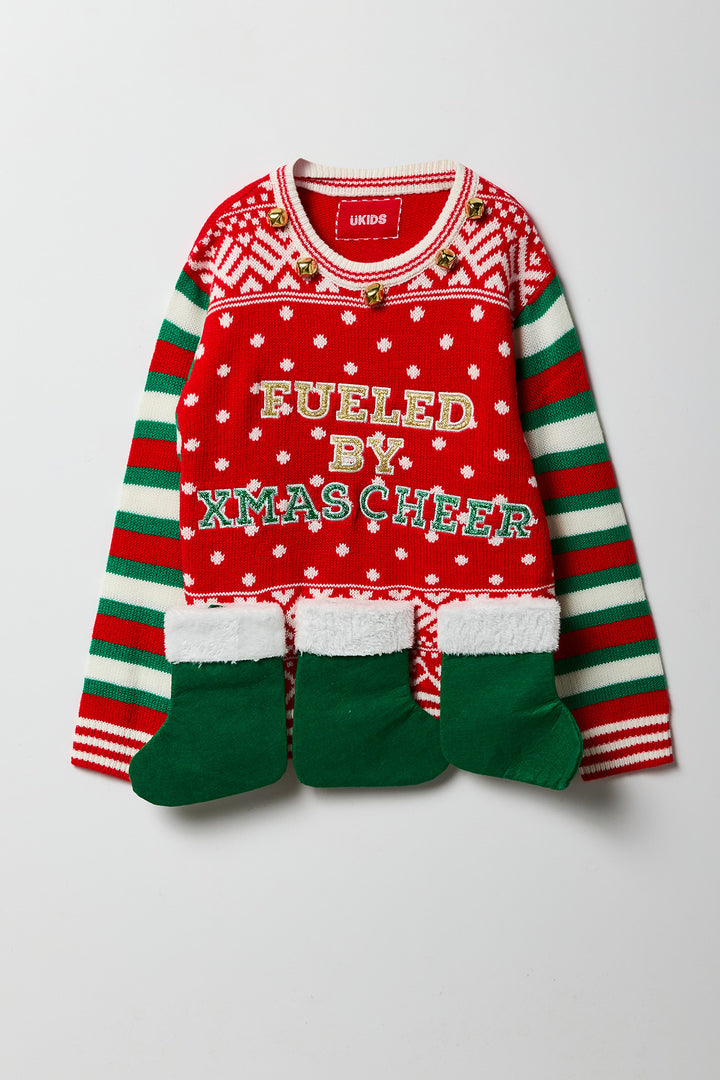 Kids 3D Stocking Ugly Christmas Sweater