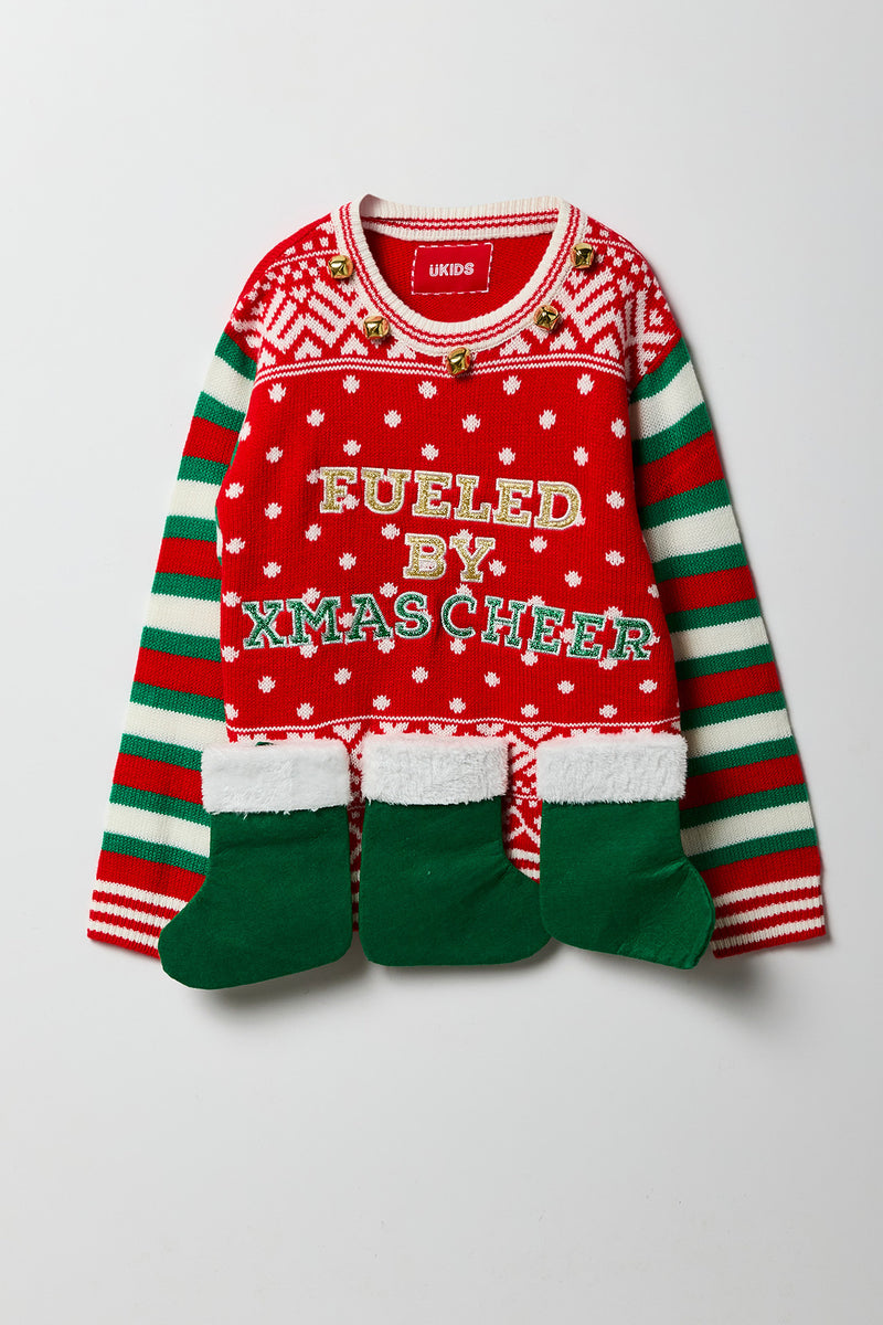 Kids 3D Stocking Ugly Christmas Sweater