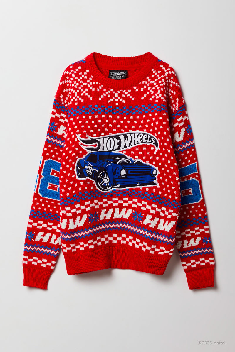 Hot Wheels™ Kids Embroidered Christmas Sweater