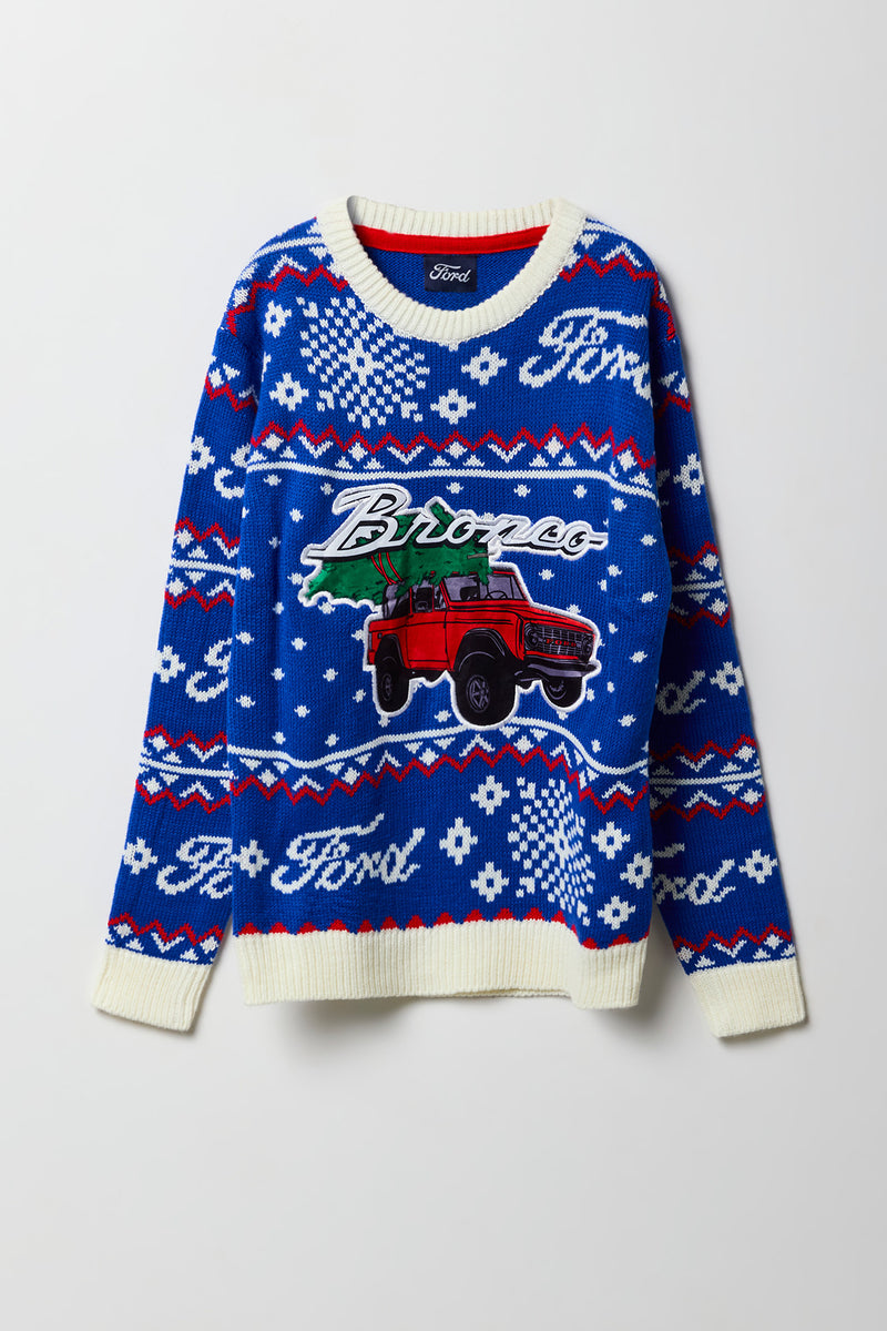 Kids Ford Bronco Embroidered Christmas Sweater