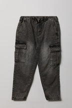 Boys Denim Cargo Jogger