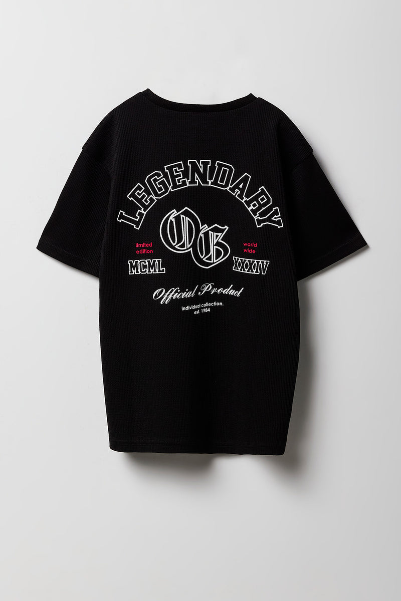 T-shirt en tricot gaufré à imprimé OG pour garçon