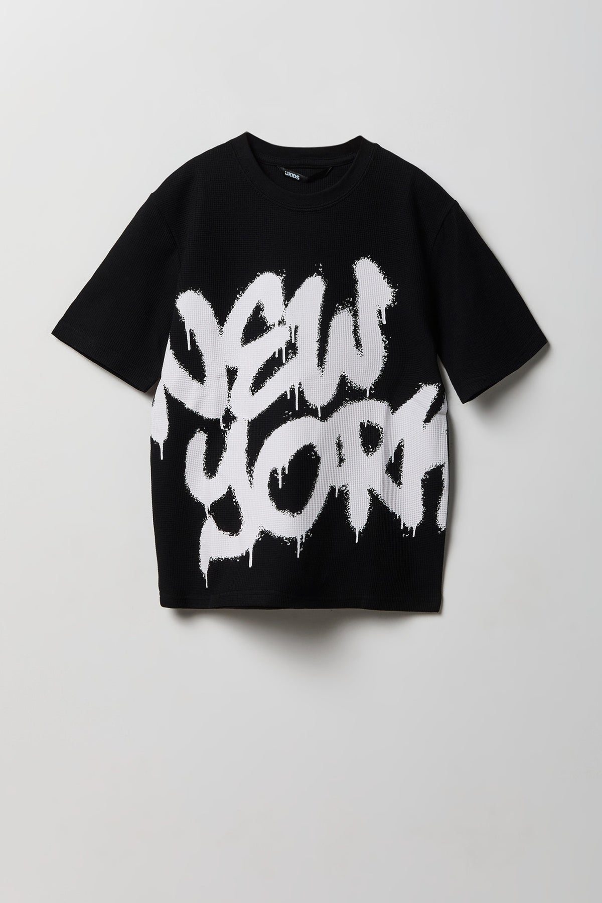 Boys Textured Graphic T-Shirt - Black
