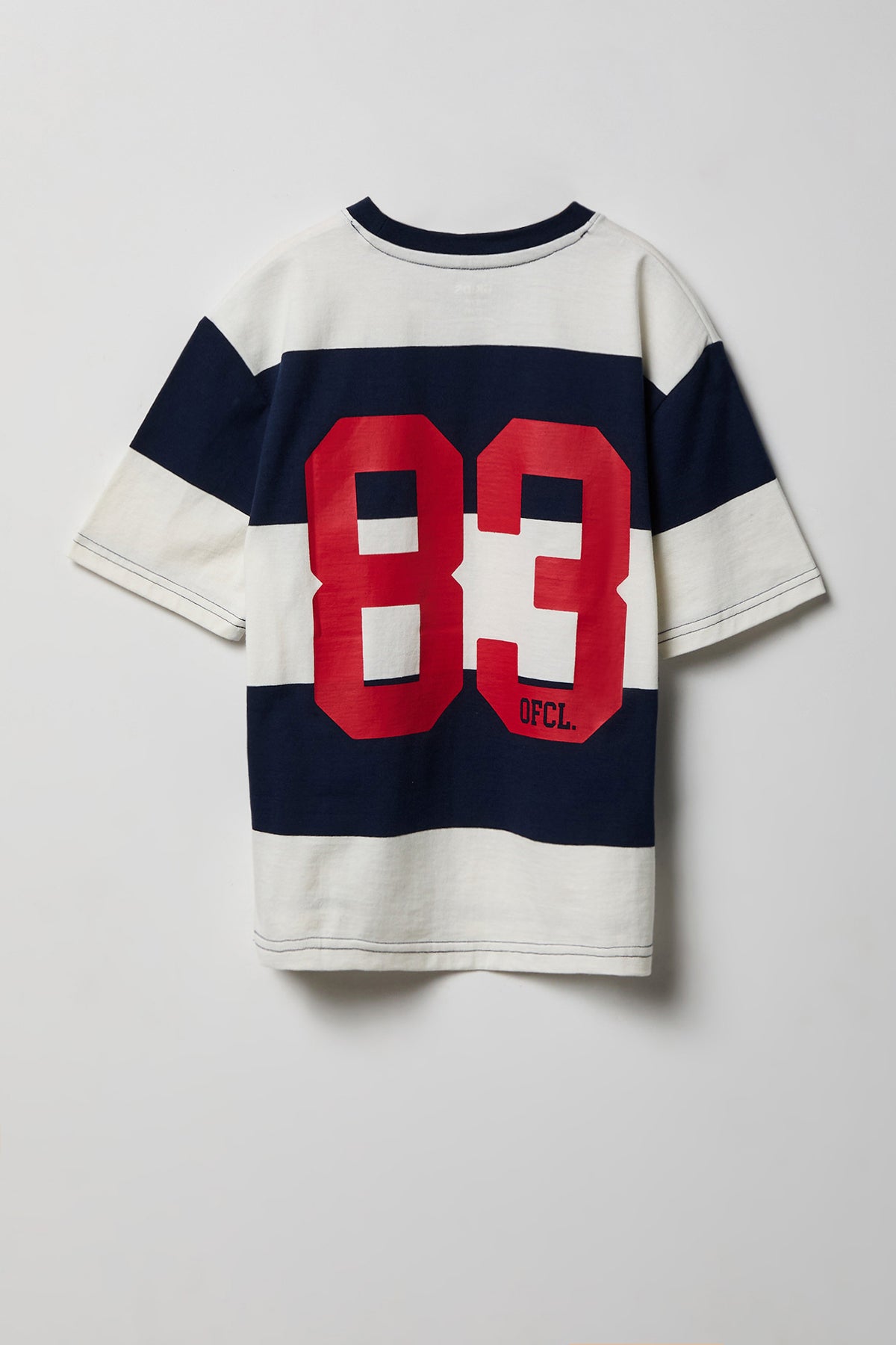 Alt View 2. Boys Graphic Striped Boxy T-Shirt - Navy