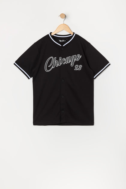 Jersey de baseball en filet à imprimé Chicago pour garçon