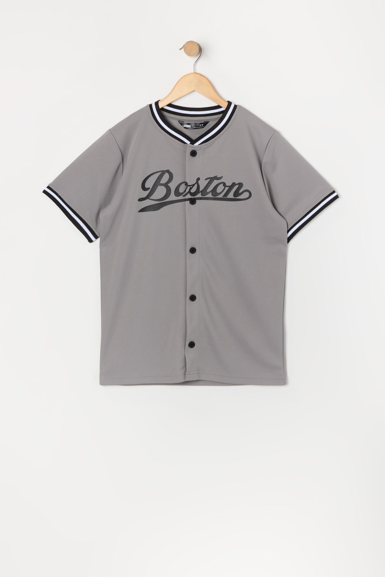 Jersey de baseball en filet à imprimé Boston pour garçon