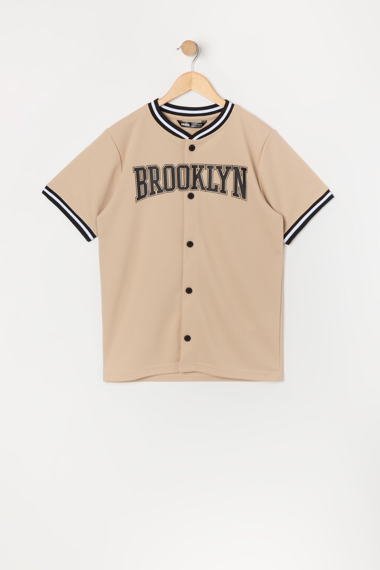 Jersey de baseball en filet à imprimé Brooklyn pour garçon