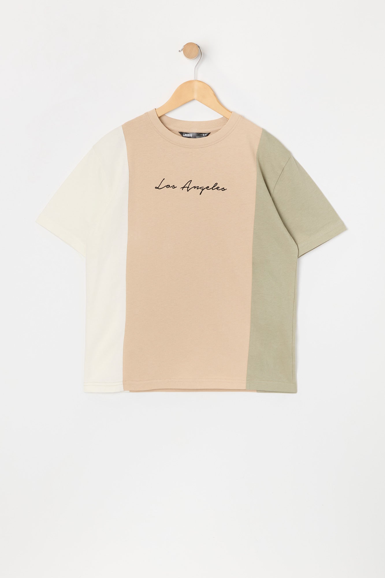 Boys Los Angeles Embroidered Colourblock T-Shirt