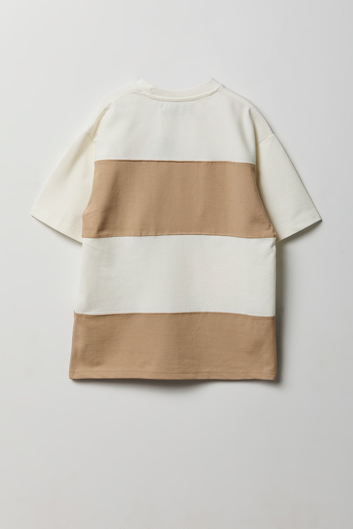 Alt View 2. Boys Colour Block T-Shirt - Tan