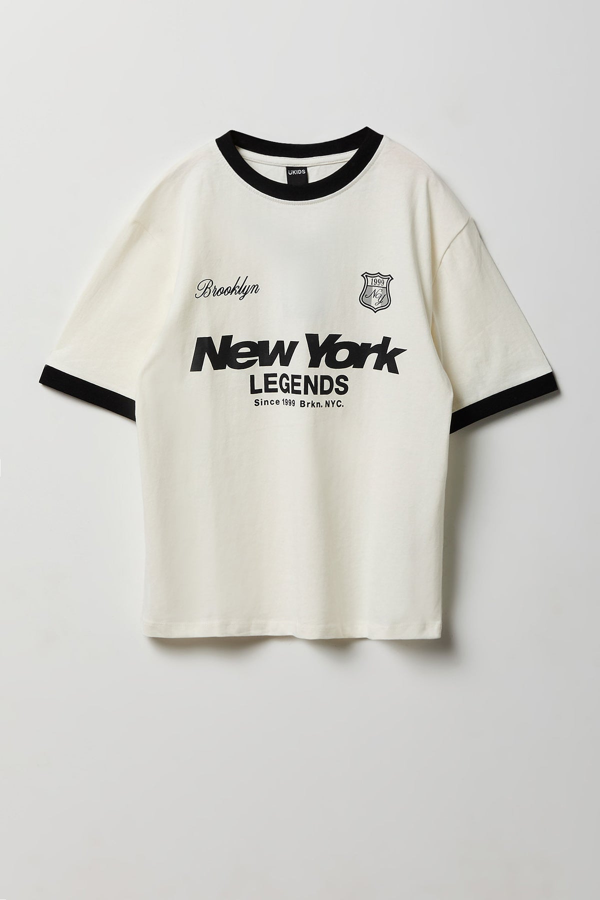 Boys Graphic Ringer Tee - White