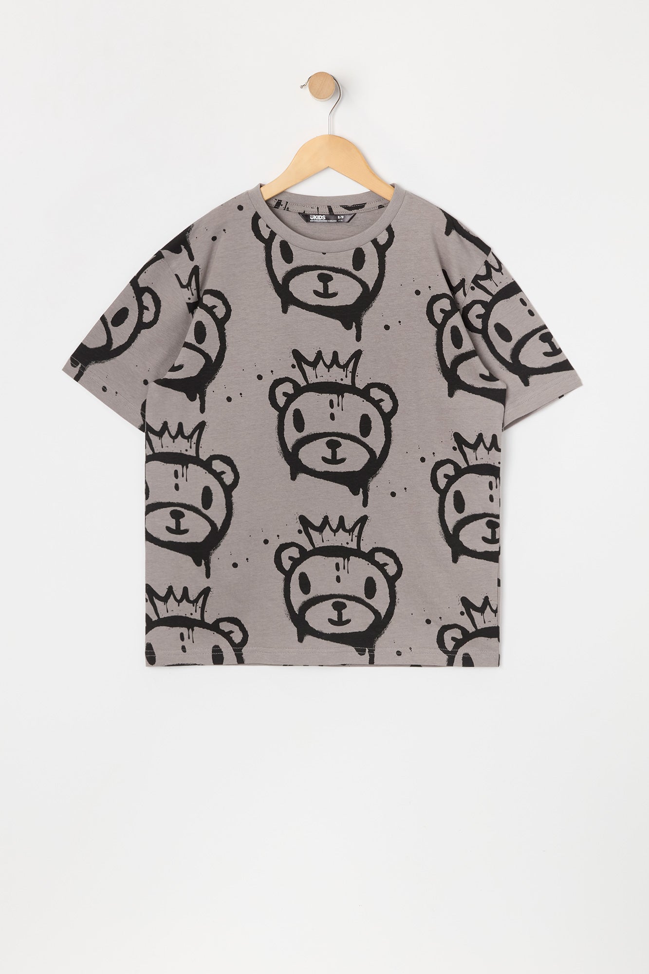 T-shirt à imprimé de graffiti d'ours pour garçons