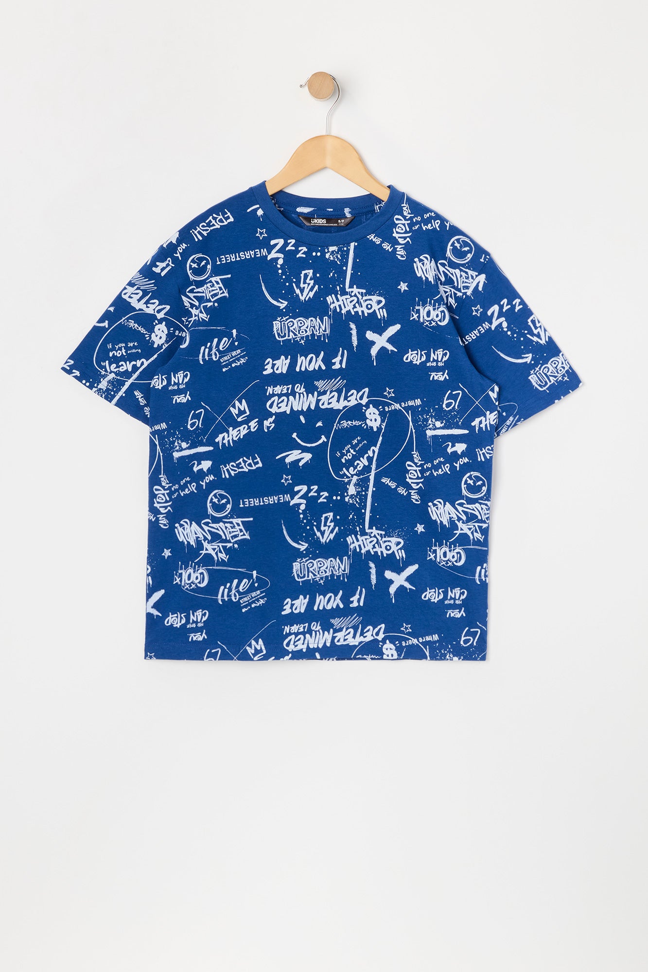 T-shirt à imprimé de graffiti d'écriture pour garçons