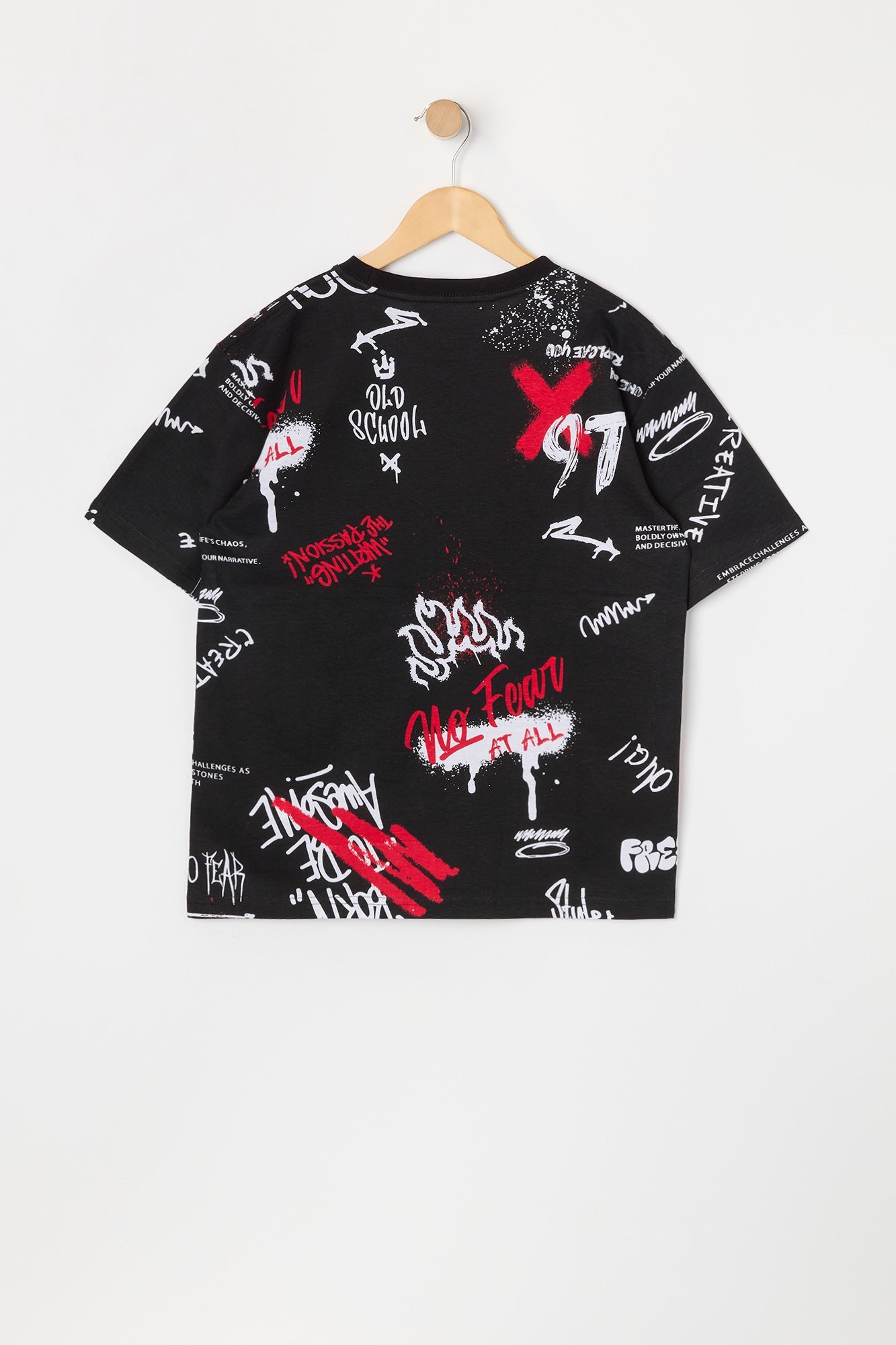 T-shirt à imprimé de graffiti noir pour garçons