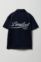 Boys Textured Boxy Button-Up Top