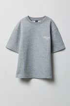Boys Textured Embroidered T-Shirt
