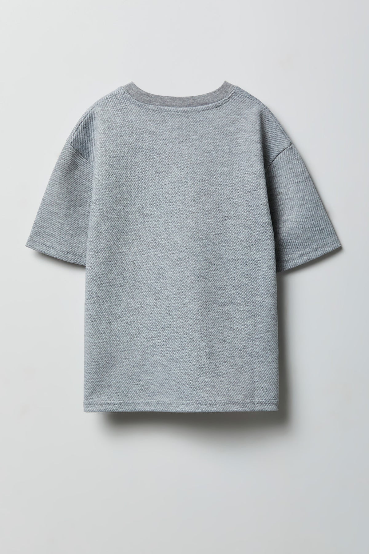 Alt View 2. Boys Textured Embroidered T-Shirt - Heather Grey