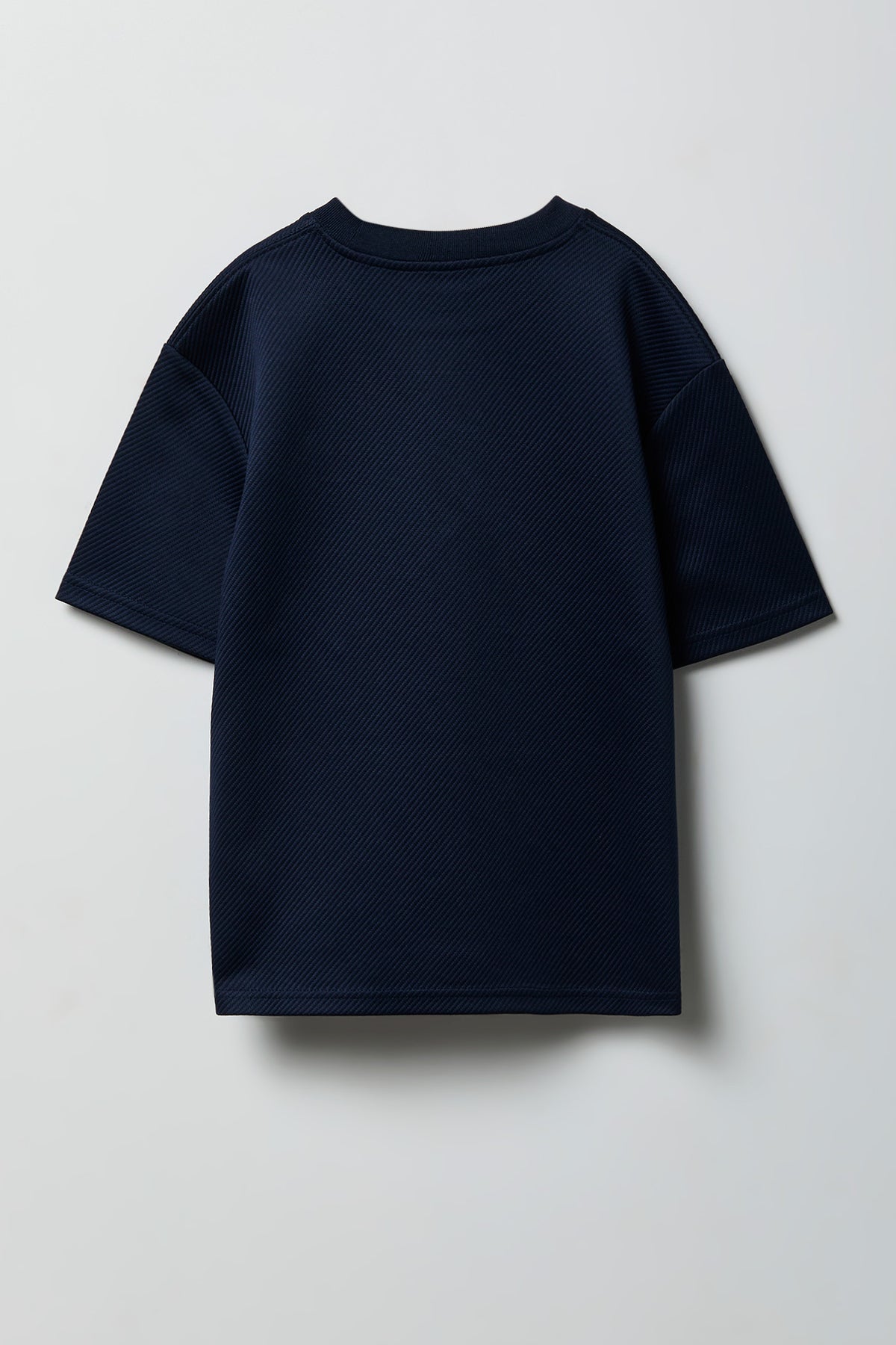 Alt View 2. Boys Textured Embroidered T-Shirt - Navy
