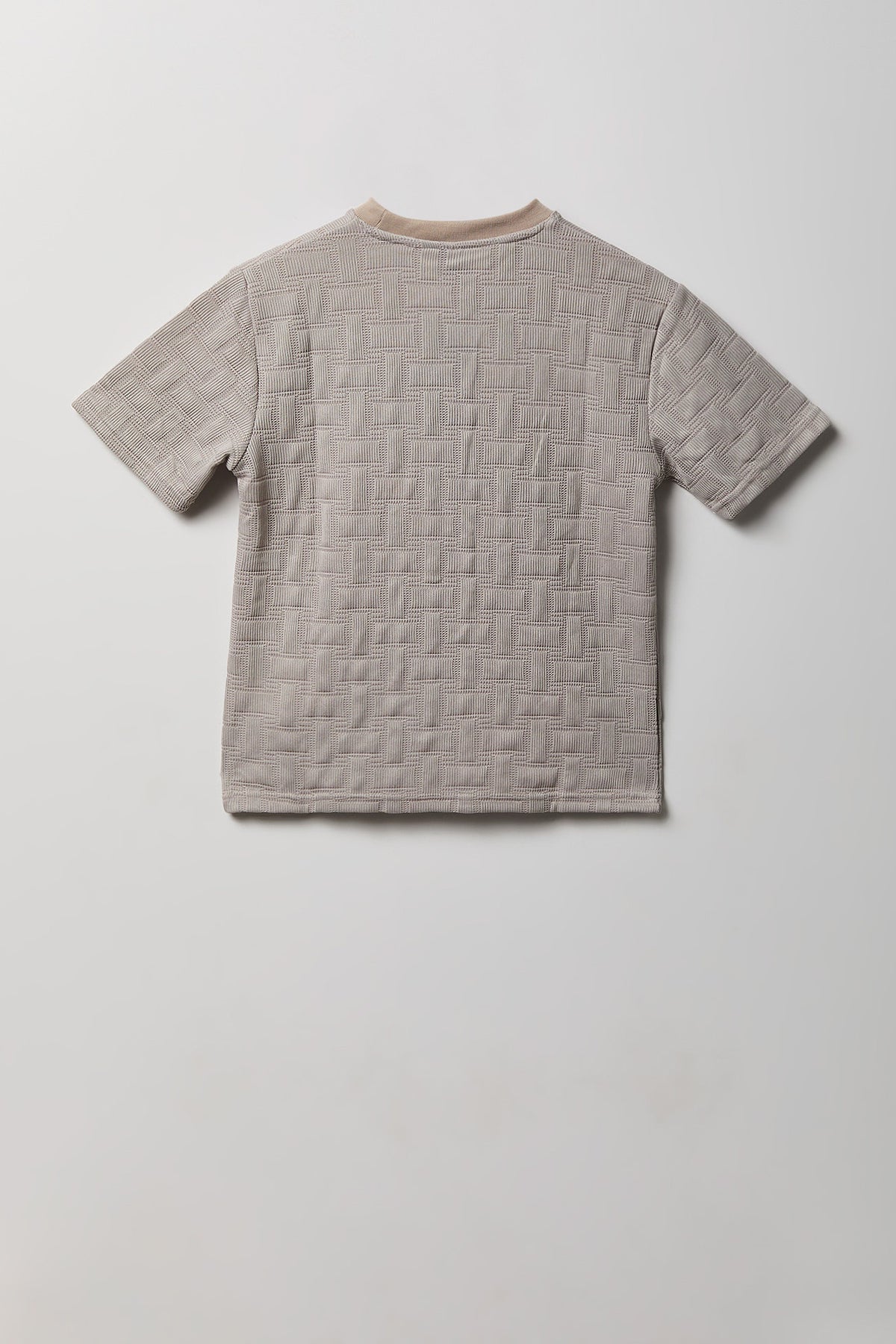 Alt View 2. Boys Textured Knit Embroidered T-Shirt - Heather Grey