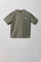 T-shirt en tricot texturé avec motif brodé pour garçon