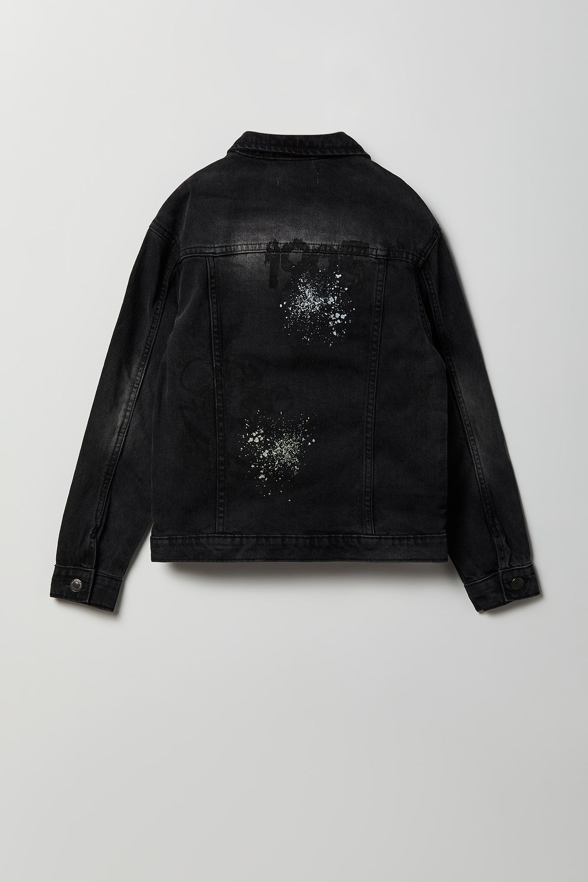 Alt View 2. Boys Graffiti Graphic Denim Jacket - Black