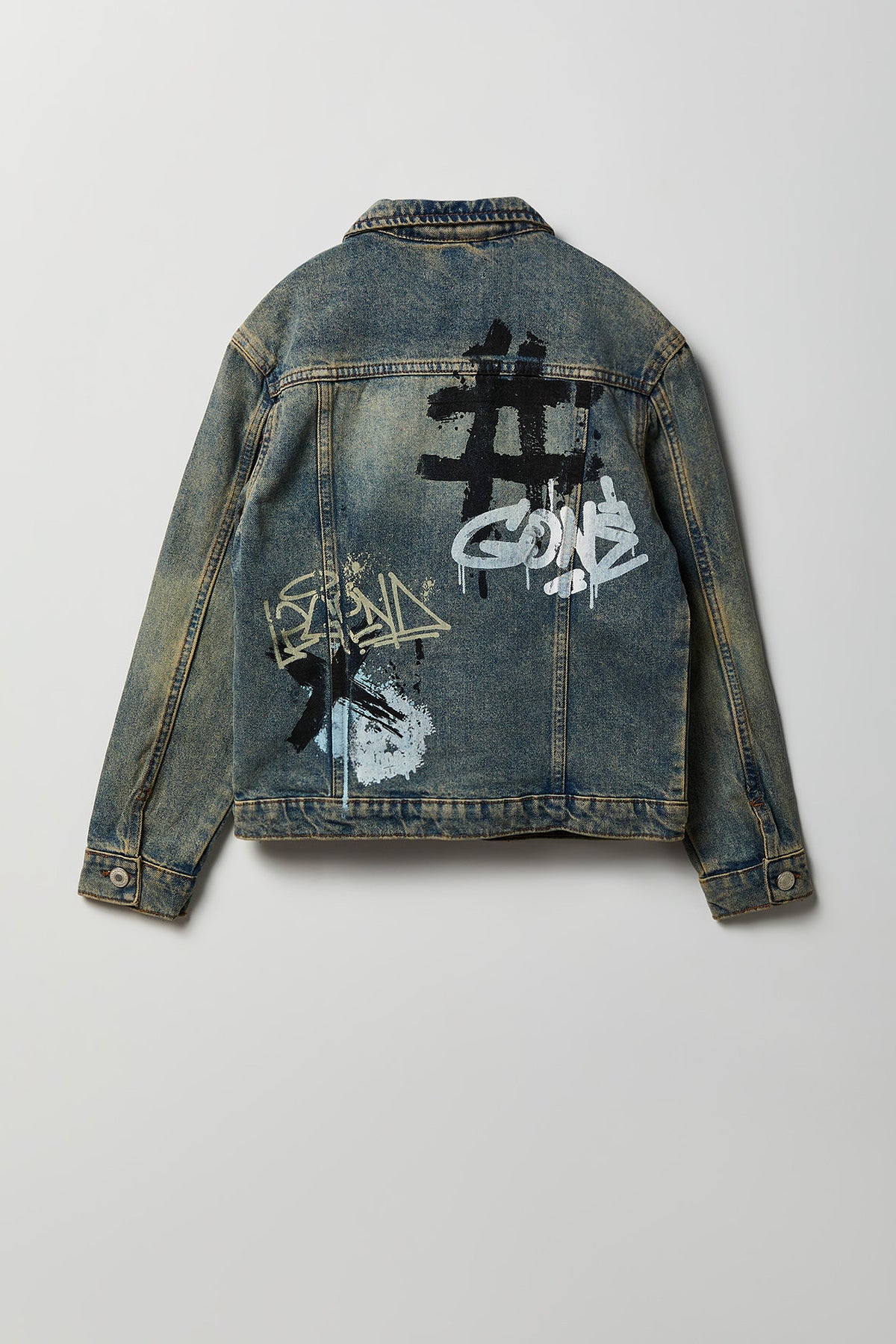 Vue alternative 2. Blouson en denim à imprimé graffitis pour garçon