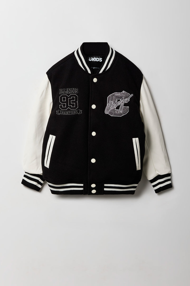 Boys Embroidered Varsity Jacket