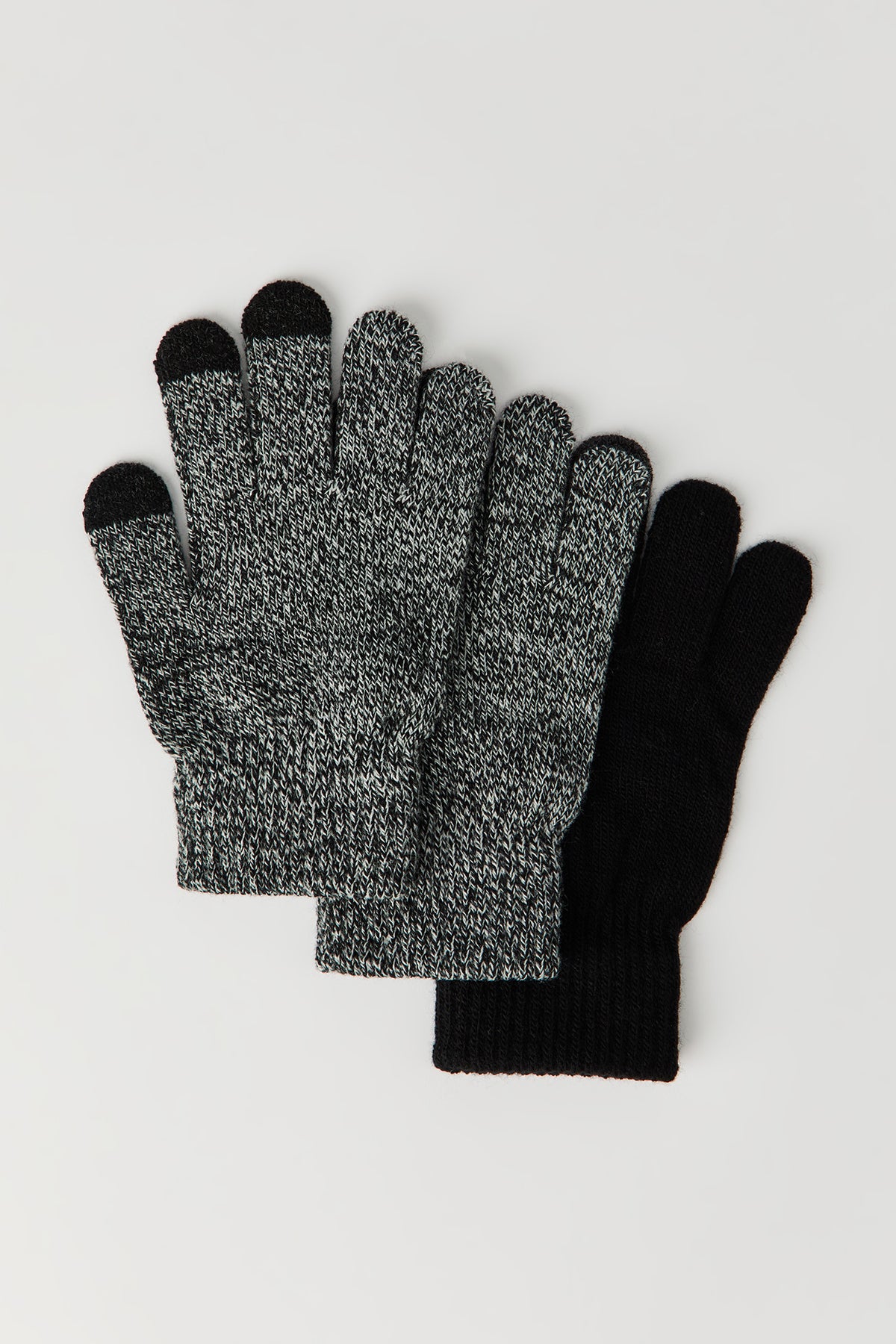 Kids Touch Gloves (3 Pack) - Black with White