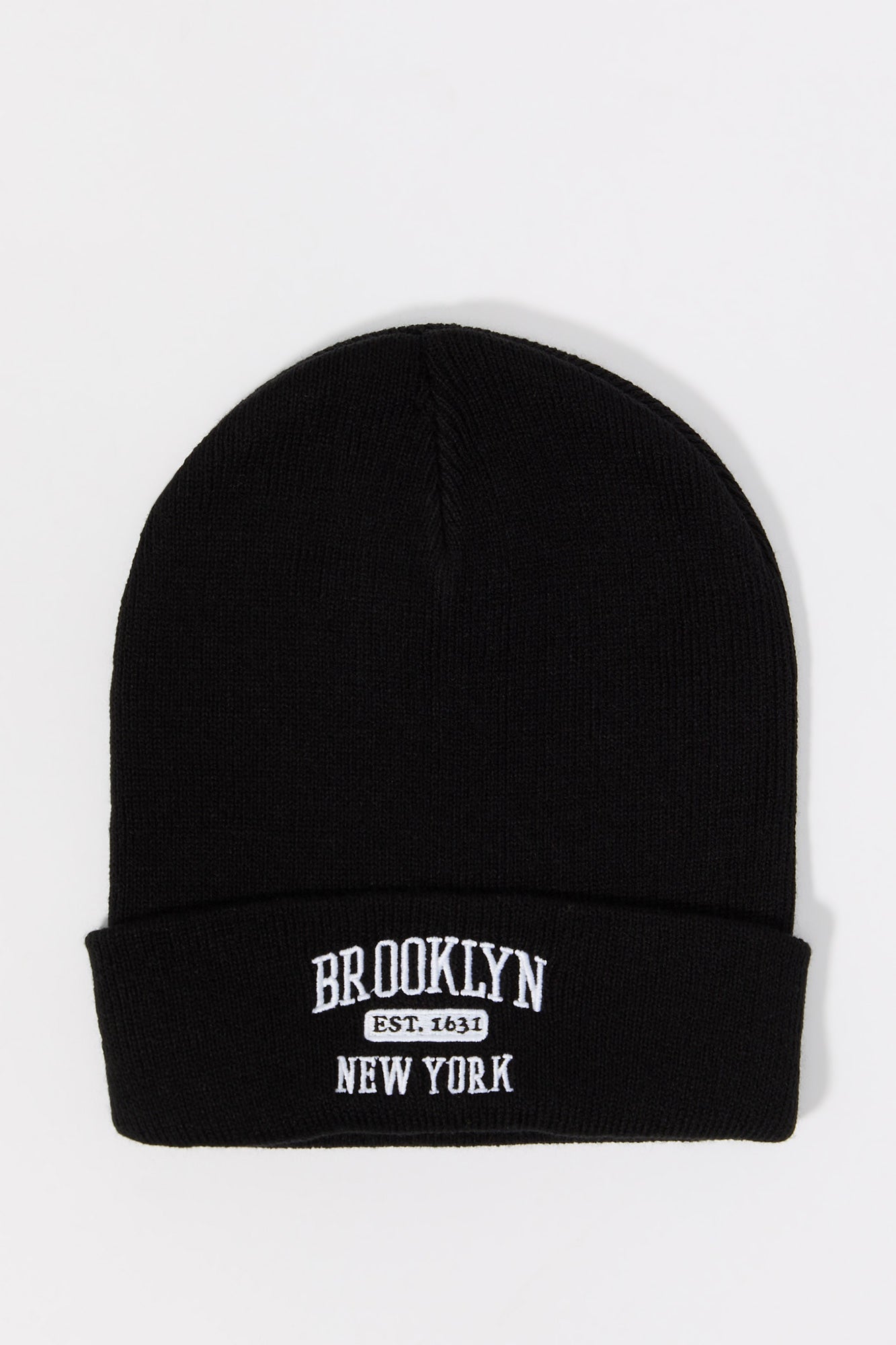 Boys City Embroidered Ribbed Knit Beanie