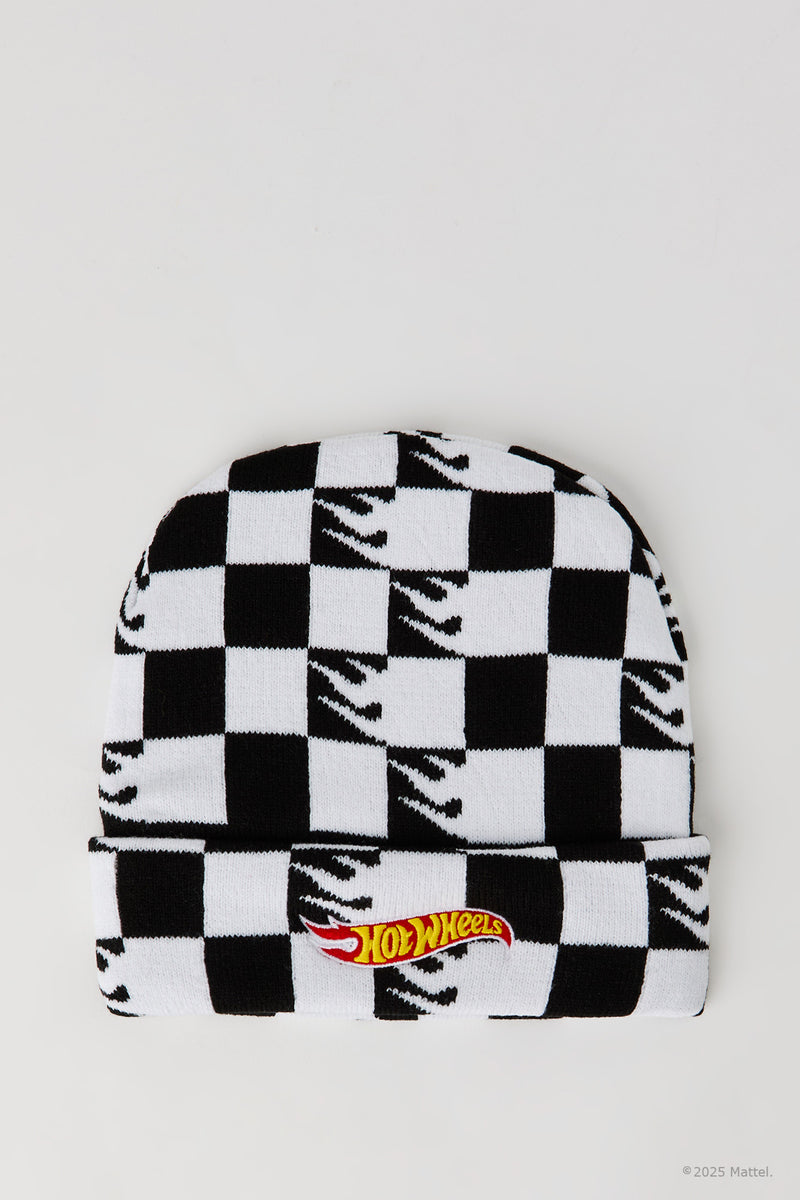 Tuque en tricot jacquard avec motif brodé Hot Wheels™ pour garçon