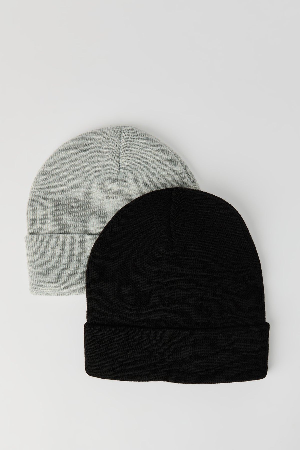 Kids Solid Knit Beanie (2 Pack) - Heather Grey