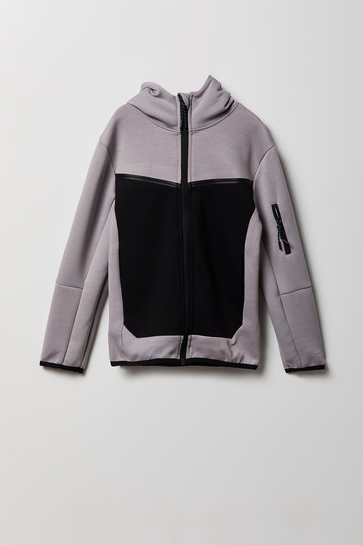 Boys Active Scuba Colourblock Zip-Up Hoodie - Dark Grey