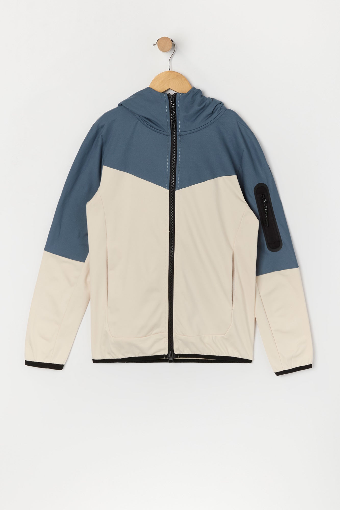 Blouson Active Ã  capuchon avec blocs de couleurs et fermeture glissiÃ¨re