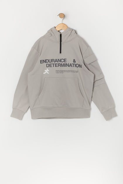 Boys Active Endurance Graphic Quarter Zip Hoodie