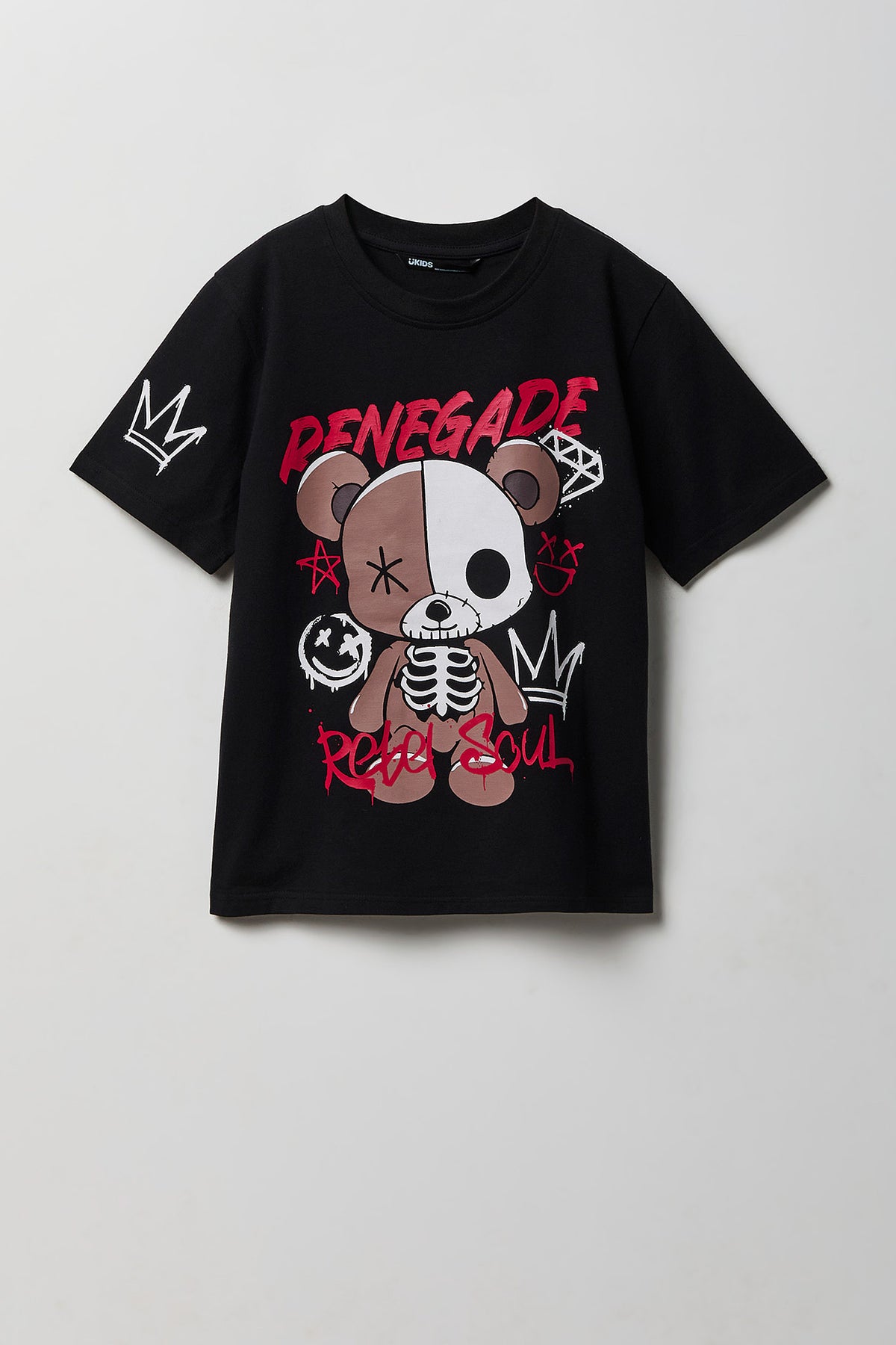 Kids Bear Graphic T-Shirt - Black