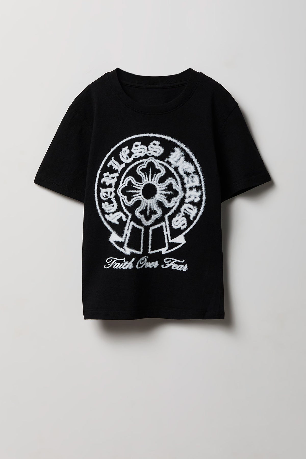 Kids Faith Over Fear Graphic T-Shirt - Black