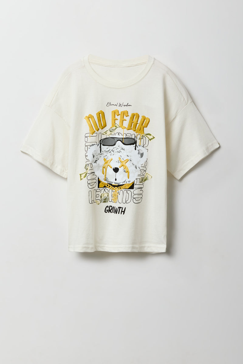 T-shirt à imprimé No Fear Bear pour enfants