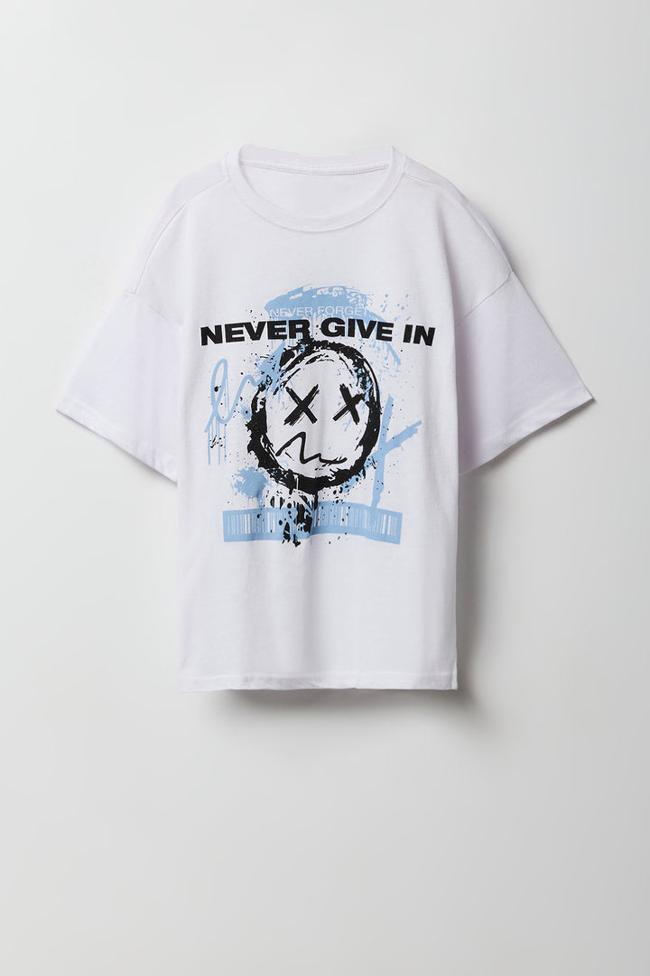 T-shirt à imprimé Never Give In pour enfants