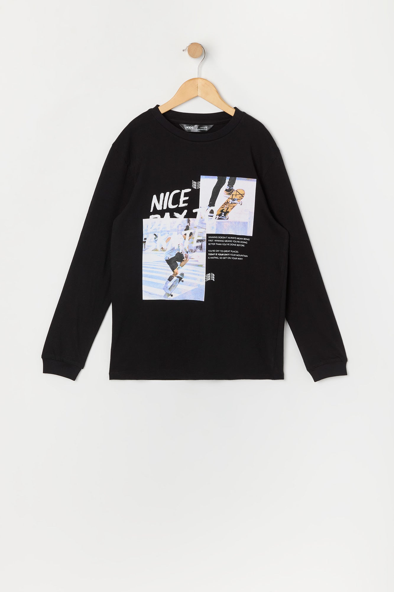 Boys Nice Day to Skate Graphic Long Sleeve Top