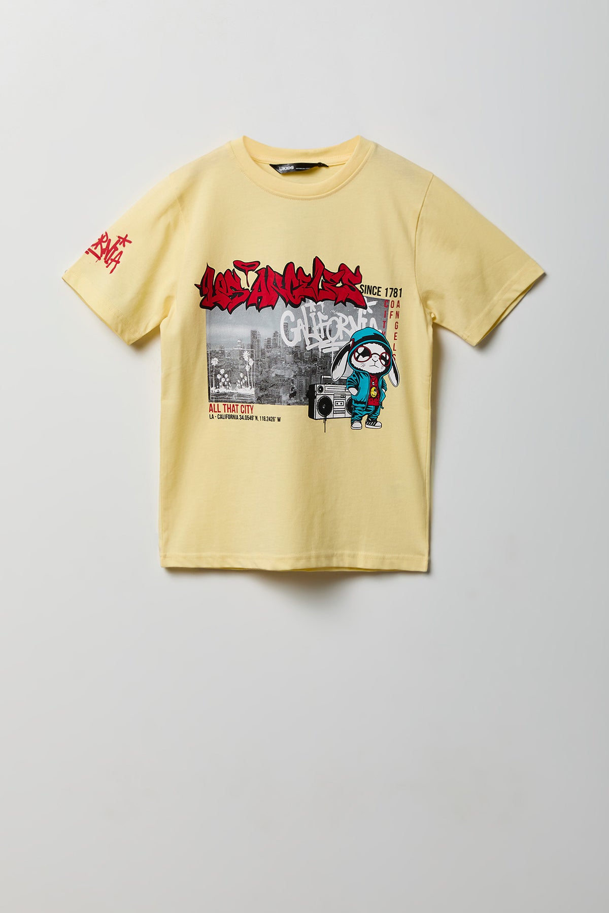 Kids Bunny Graphic T-Shirt - Yellow