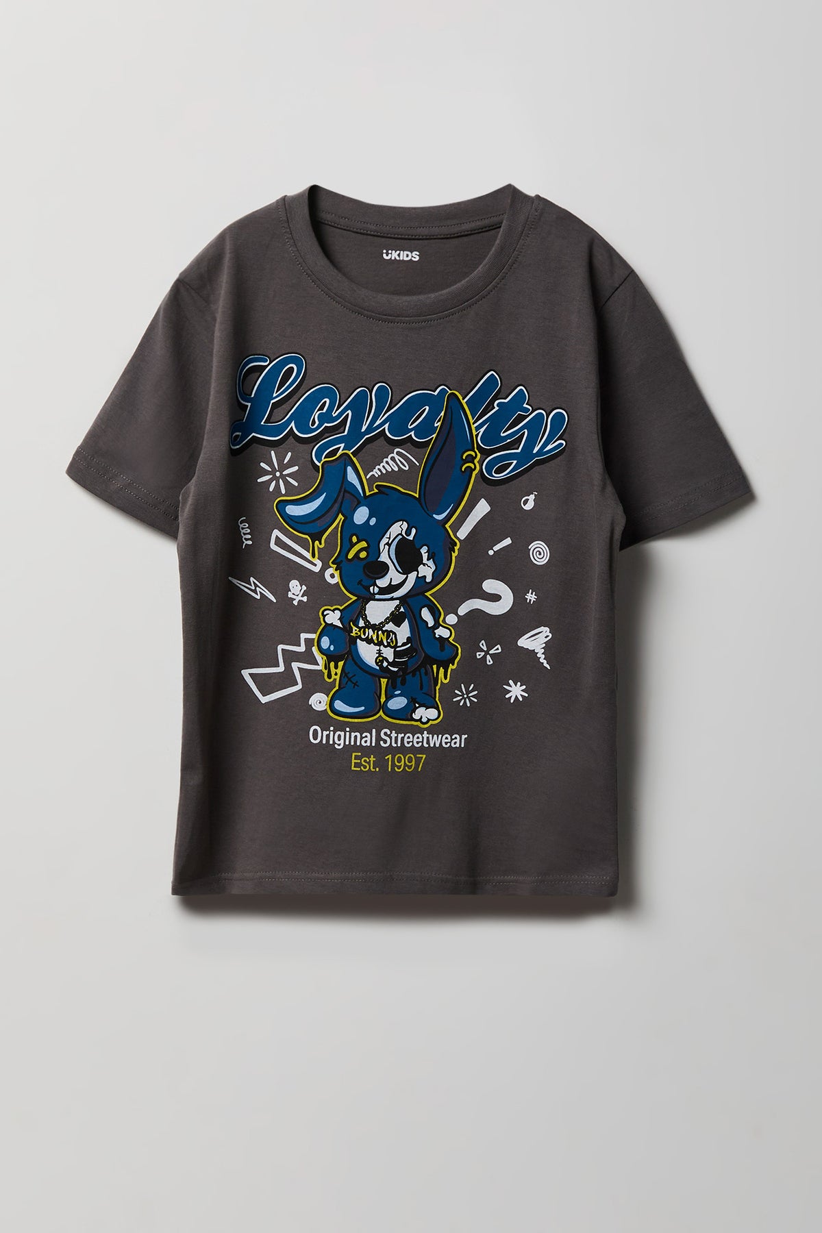 Boys Loyalty Graphic T-Shirt - Grey Blue