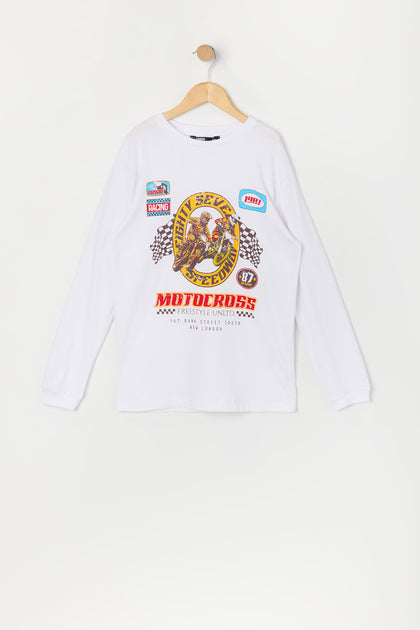 Boys Motocross Graphic Long Sleeve Top