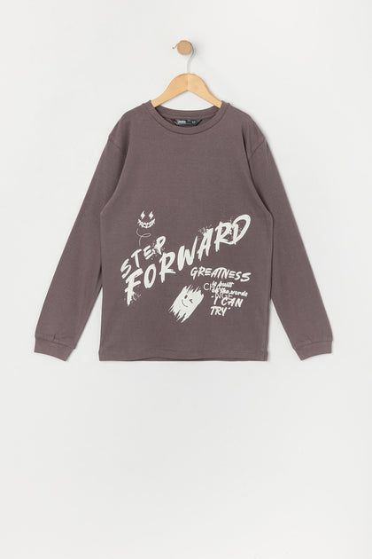 Boys Step Forward Graphic Long Sleeve Top