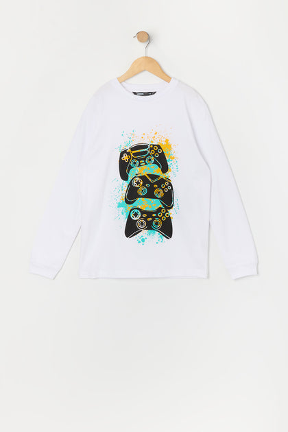 Boys Controller Graphic Long Sleeve Top