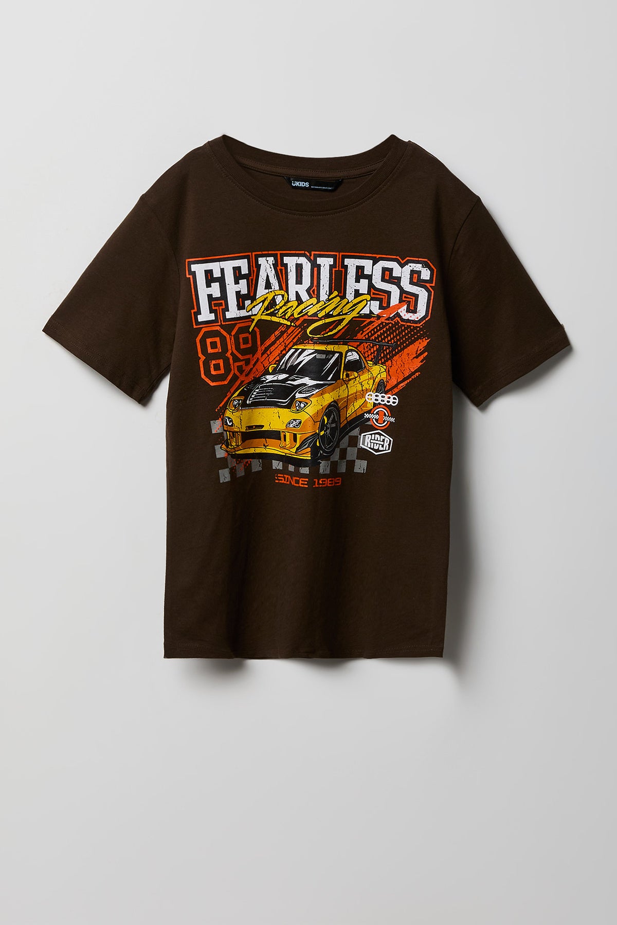 Boys Racing Graphic T-Shirt - Brown