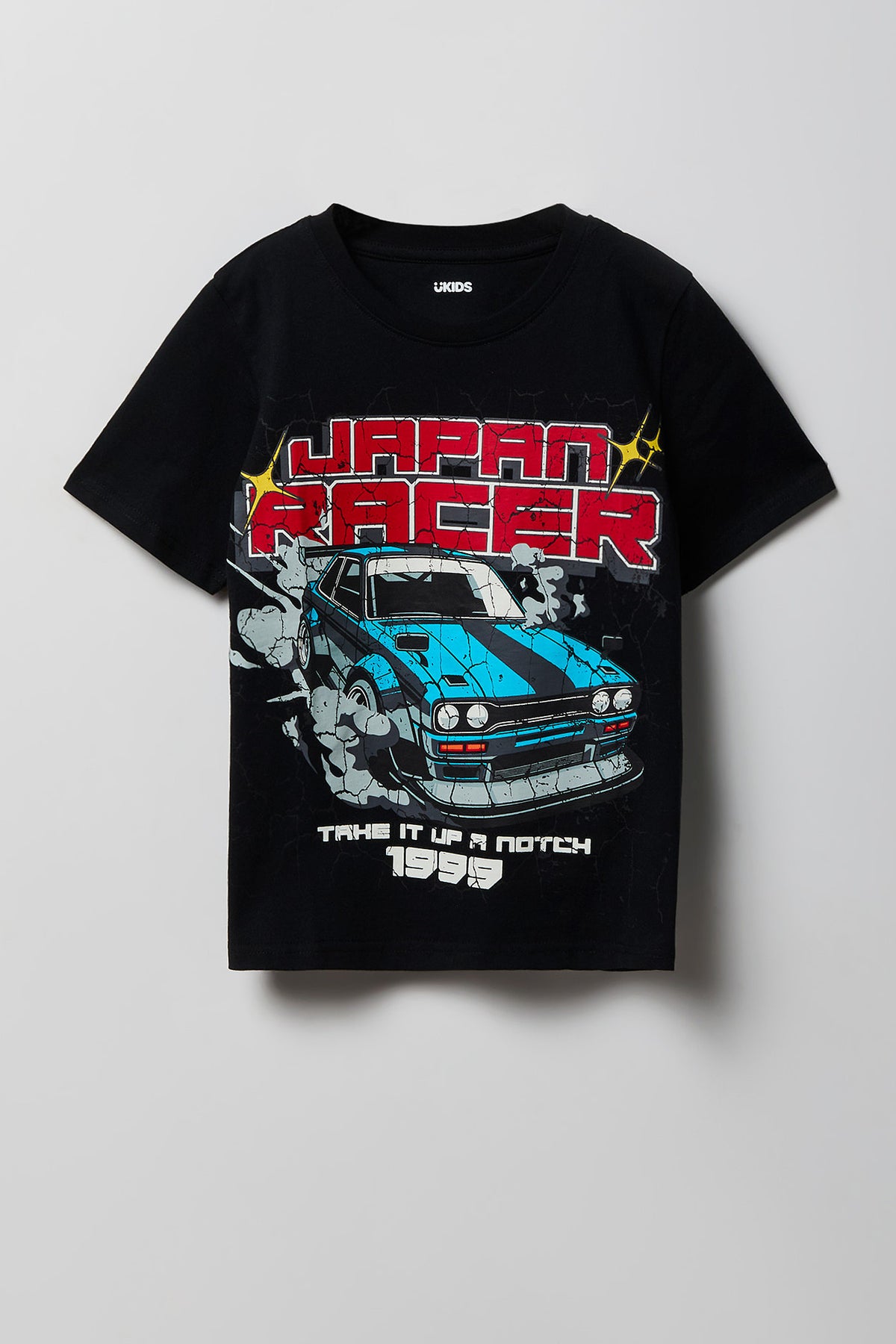 Kids Racing Graphic T-Shirt - Black