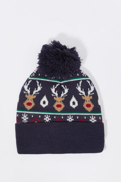 Tuque de Noël en jersey jacquard pour jeune