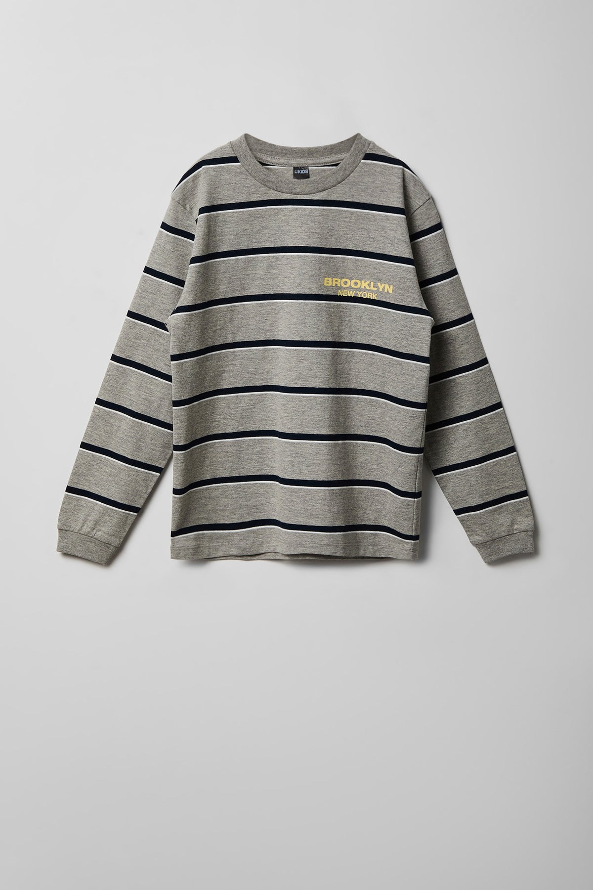 Alt View 2. Boys Graphic Striped Long Sleeve T-Shirt - Heather Grey