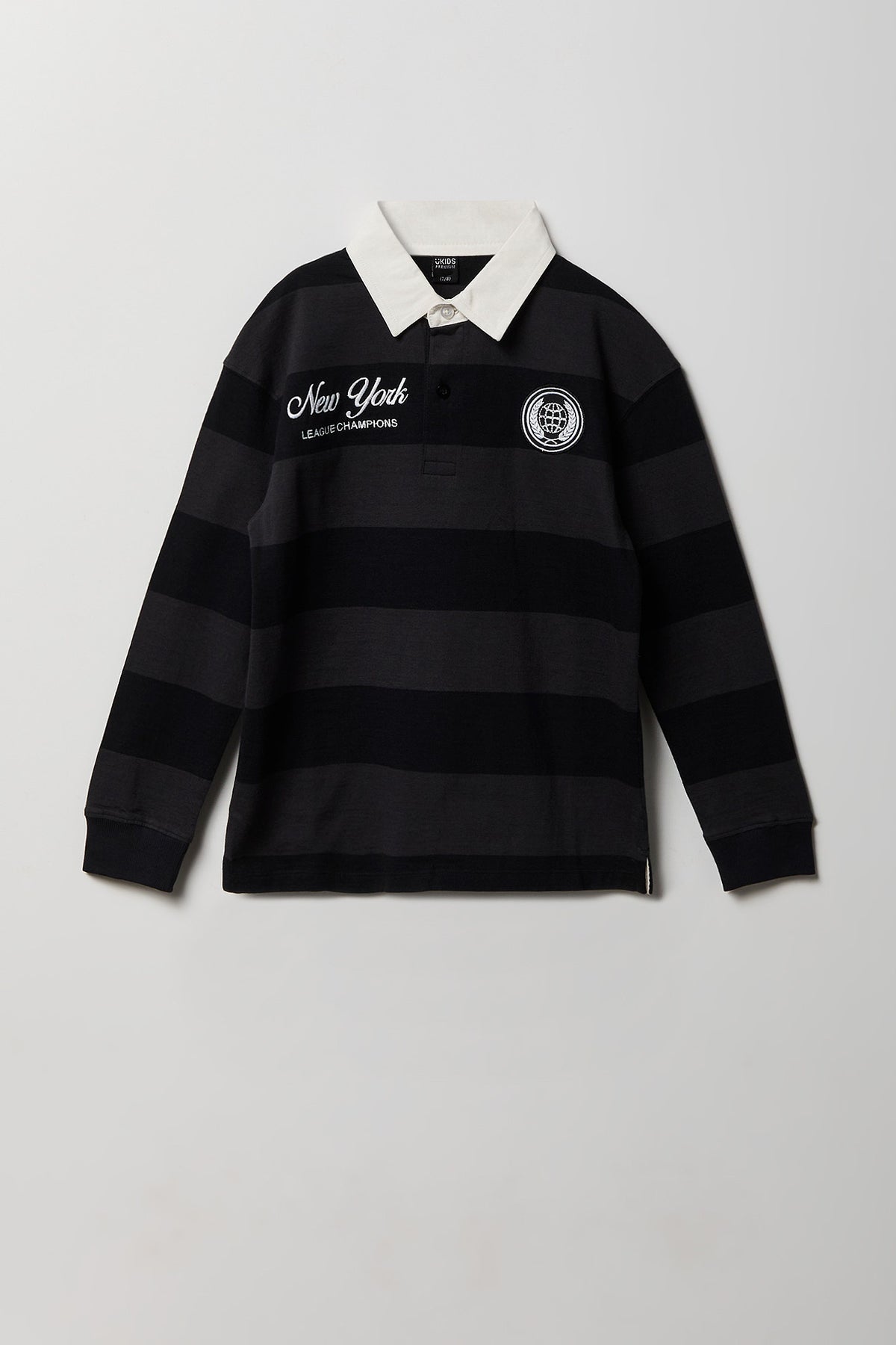 Boys Striped Polo Shirt - Black